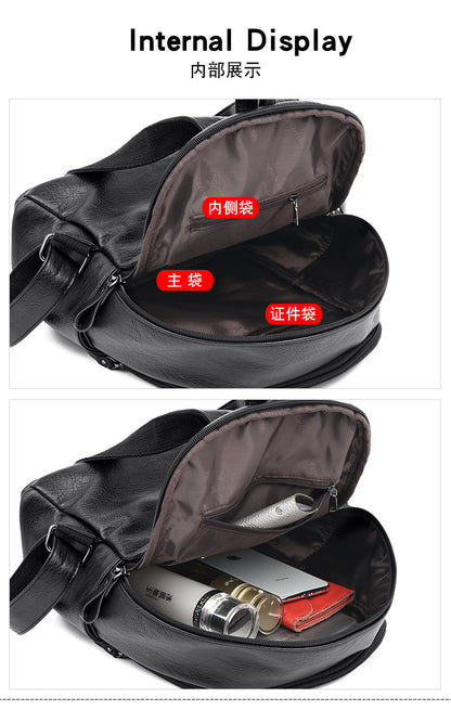 Soft Leather Backpack For Women New Korean Style Fashionable Women's Backpack Large Capacity Travel Bag Mommy Bag