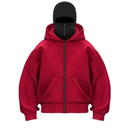 Hooded zipper pullover jacket