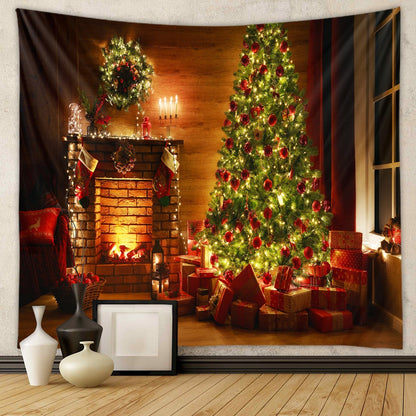 Christmas Tree Tapestry Room Decoration Wall Fabric Ins Hanging Fabric Home Bohemian Tapestry Christmas Tapestry