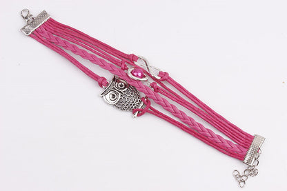 Bracelets on hand Infinity Owl Pearl Friendship Multilayer Charm Leather Bracelets