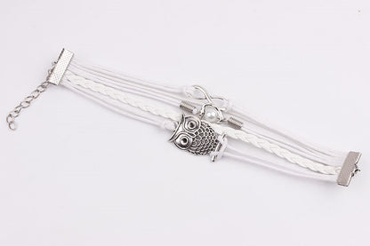 Bracelets on hand Infinity Owl Pearl Friendship Multilayer Charm Leather Bracelets