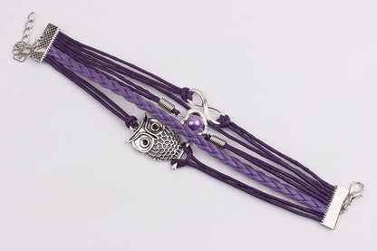 Bracelets on hand Infinity Owl Pearl Friendship Multilayer Charm Leather Bracelets