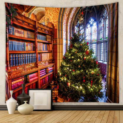 Christmas Tree Tapestry Room Decoration Wall Fabric Ins Hanging Fabric Home Bohemian Tapestry Christmas Tapestry