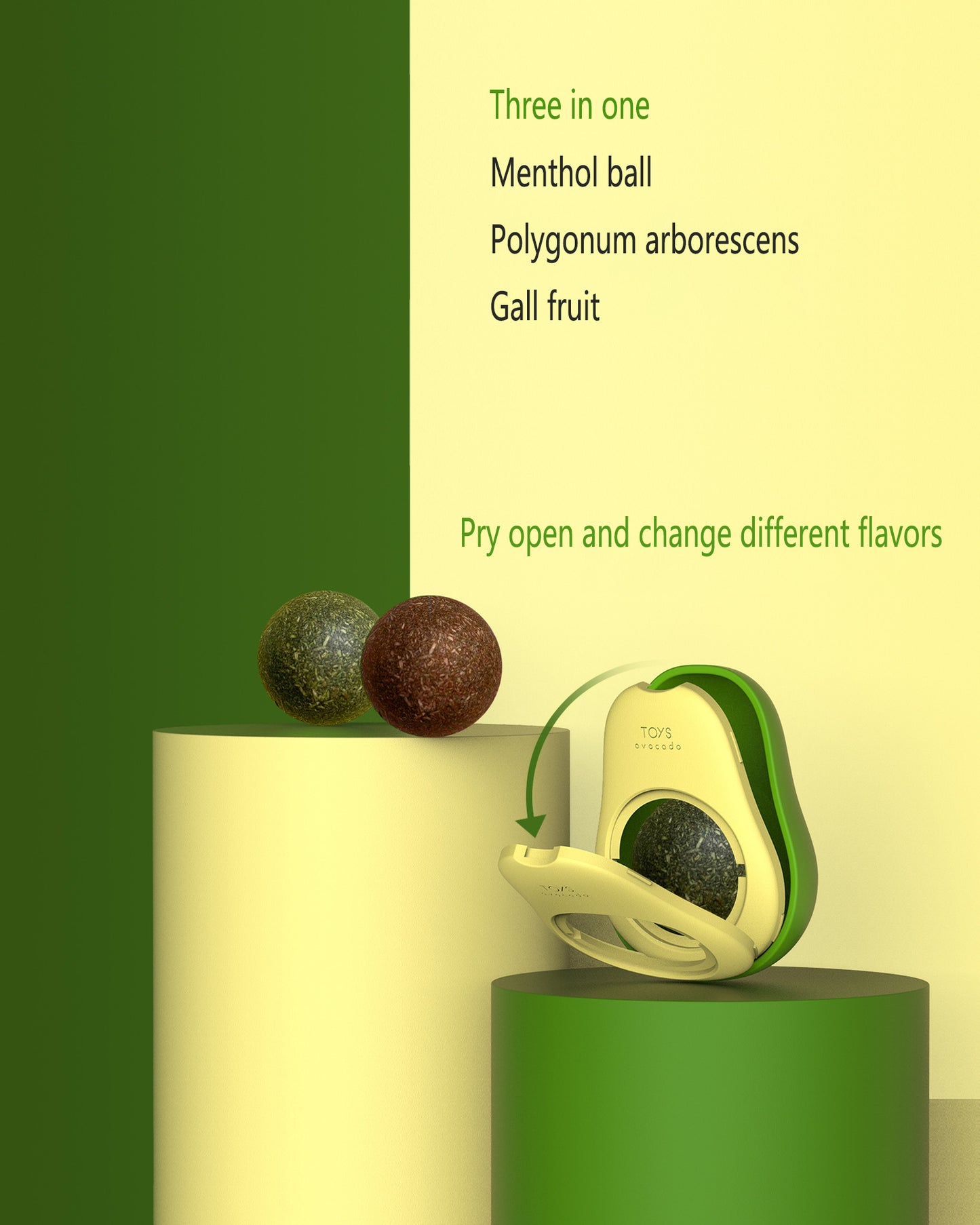Cat Avocado Mint Ball Tooth Grinding Stick Tease Cat Magic Tool To Rotate Cat Products To Relieve Cat Toy Ball
