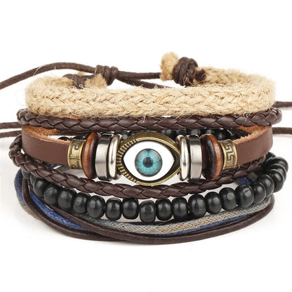 Punk Leather Bracelet Lucky Spade Straight Flush Poker Handmade Charm Bracelet Men Friendship homme Jewelry