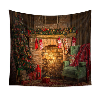 Christmas Tree Tapestry Room Decoration Wall Fabric Ins Hanging Fabric Home Bohemian Tapestry Christmas Tapestry