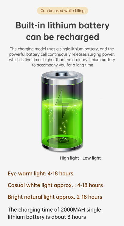 Table Lamp Eye Protection Desk Rechargeable Plug-In Dual Purpose Clamp Table Lamp Dormitory Bedroom Learning LED Bedside