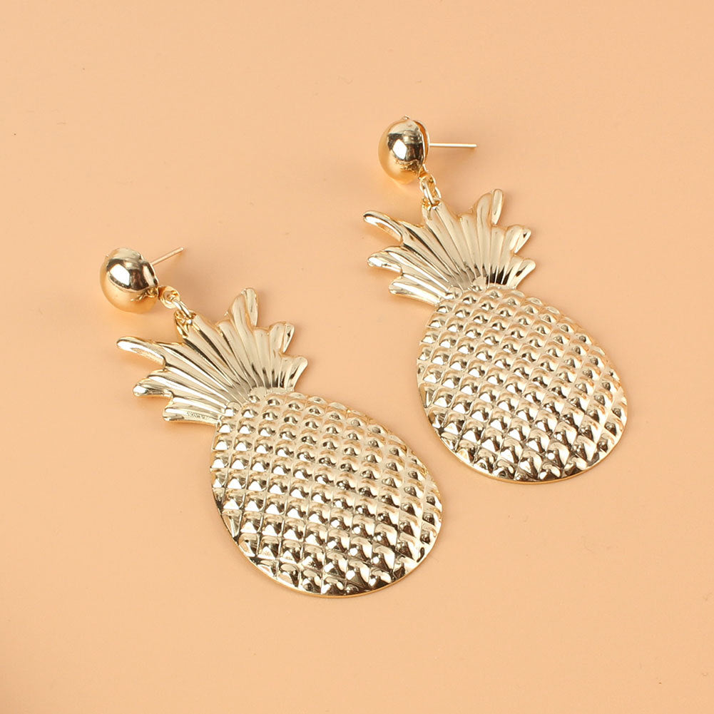 Creative Cute Style Alloy Pineapple Earrings Fashionable Street Style Girl Earrings