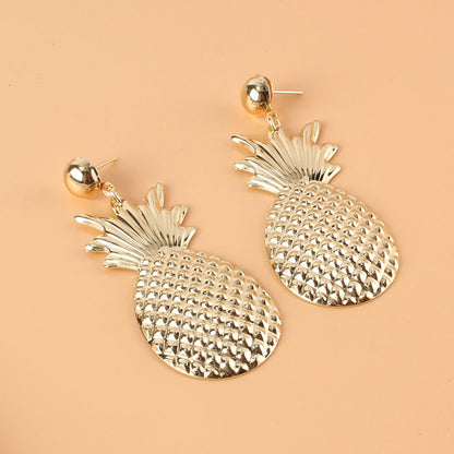 Creative Cute Style Alloy Pineapple Earrings Fashionable Street Style Girl Earrings