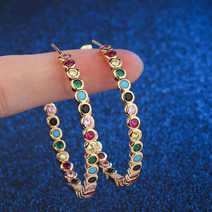 Elegant and sparkling iridescent glass stone earrings