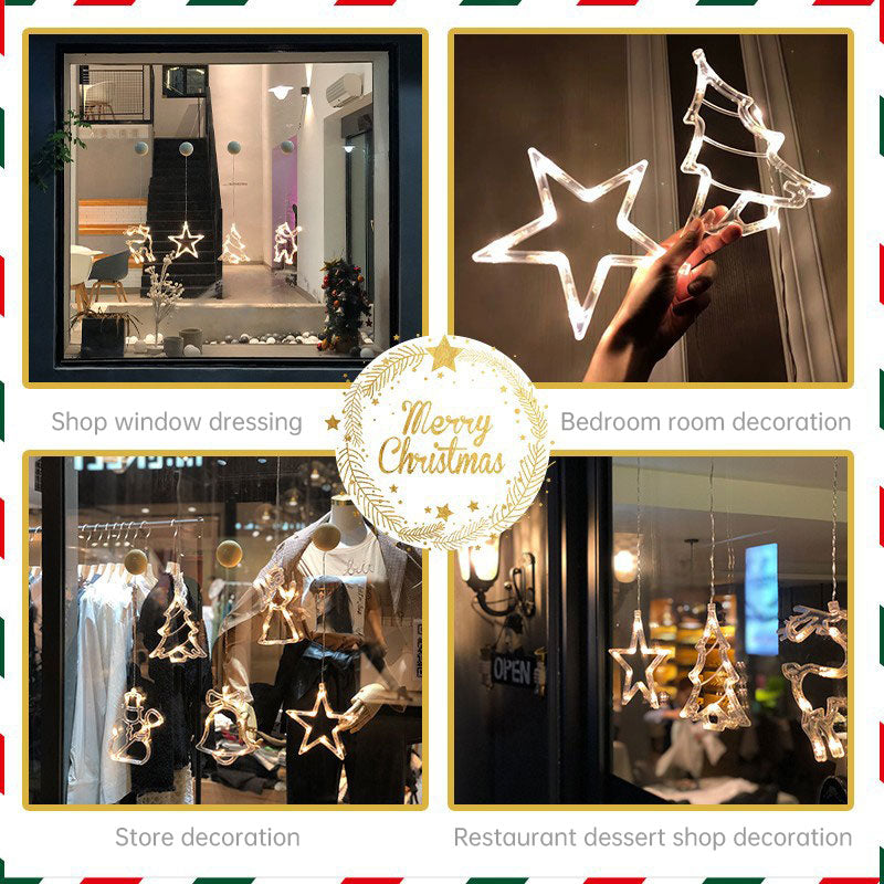 Christmas Atmosphere Decorative Lights LED Lights Christmas Sucker Lights Window Lights Window Scene Arrangement