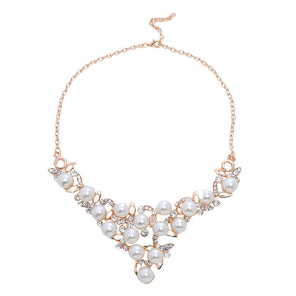 Necklace Earring Set Female Couple Birthday Valentine's Day Gift To Girlfriend Pearl Necklace Light Luxury Niche Clavicle Chain