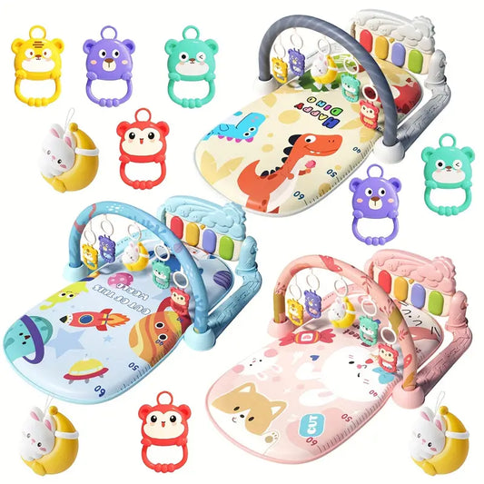 Infant Toy Pedal Piano 0-1 Year Old Baby Music Fitness Stand Pedal Piano Crawling Game Mat Cross-Border