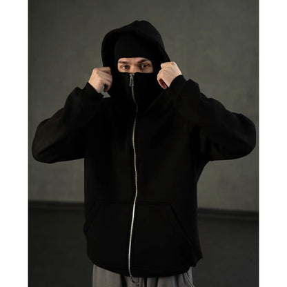 Hooded zipper pullover jacket