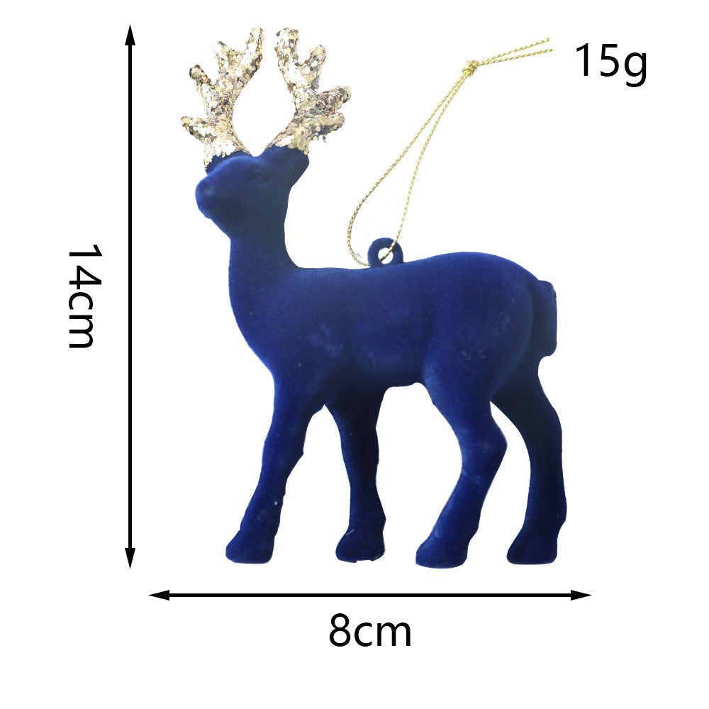 Christmas Deer Pendant Christmas Tree Decoration Sparkling Pink Plush Deer Ornament