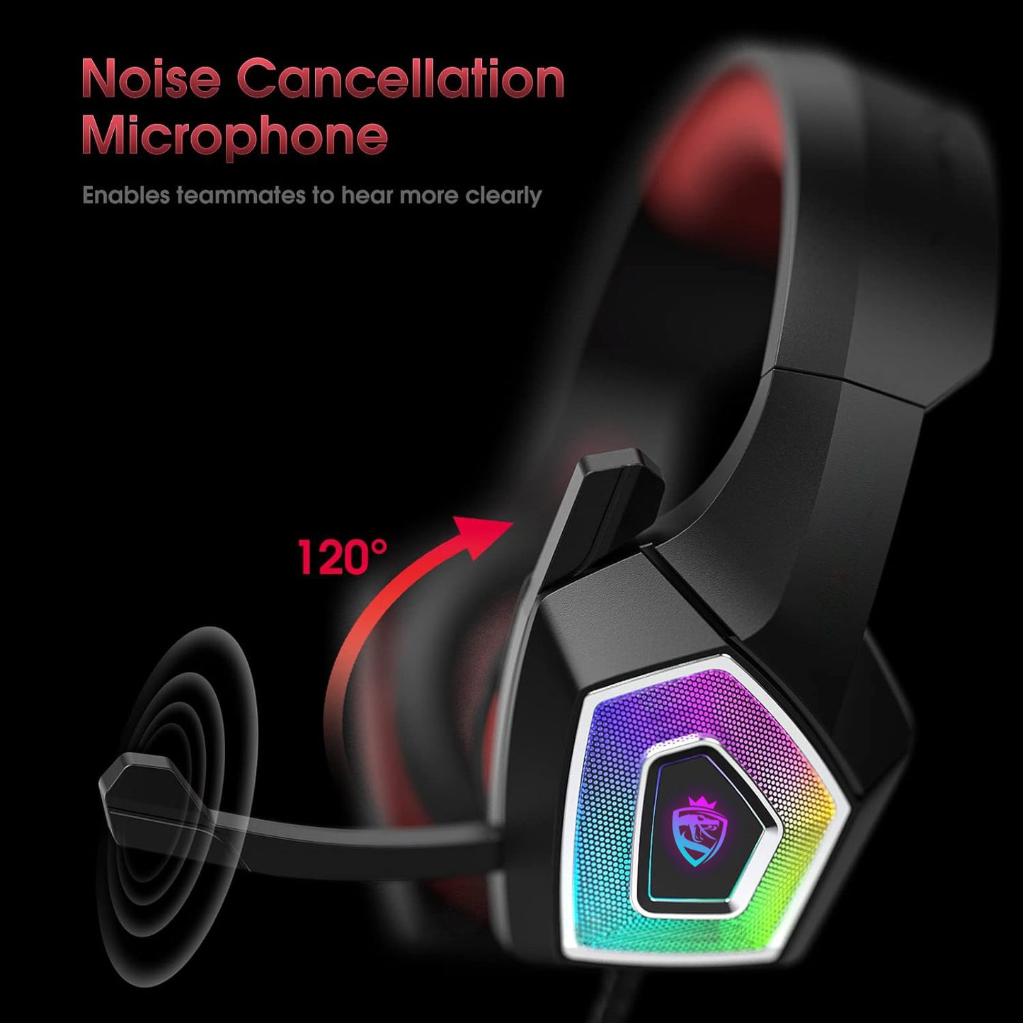 Head mounted gaming headphones colorful RGB wired computer headphones game controller headphones