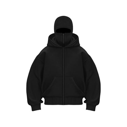 Hooded zipper pullover jacket