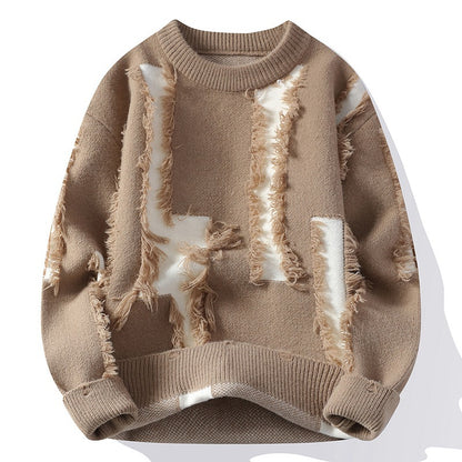 Mens Sweater Casual Loose Fit Knitwear