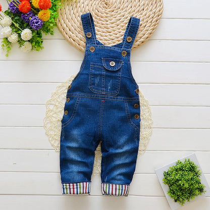 Cross-Border Export 2025 Kidsren's Pants Boys And Girls Pants Kidsren's Overalls Jeans Baby Jumpsuits Kidsren's Clothing