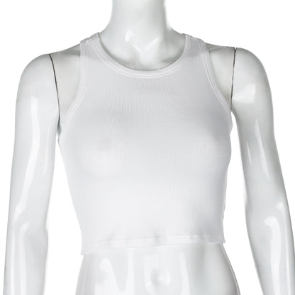 New Solid Color Elastic Self-Cultivation Sports And Leisure Vest Women's Outer Wear Bottom Wrap Chest Vest