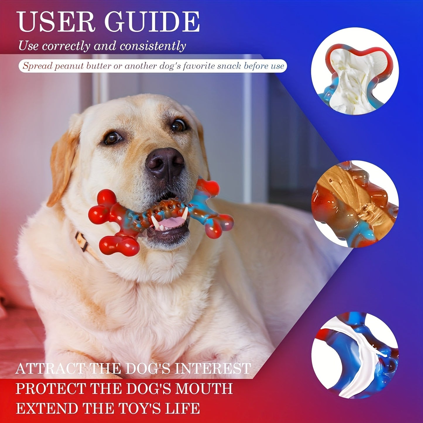 Durable Nylon Dog Chew Toy in Red and Blue