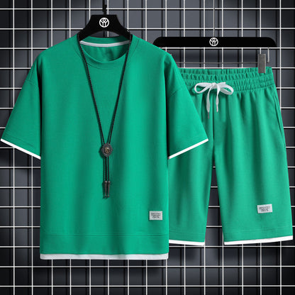 Waffle Short-Sleeved Sports Suit Men's