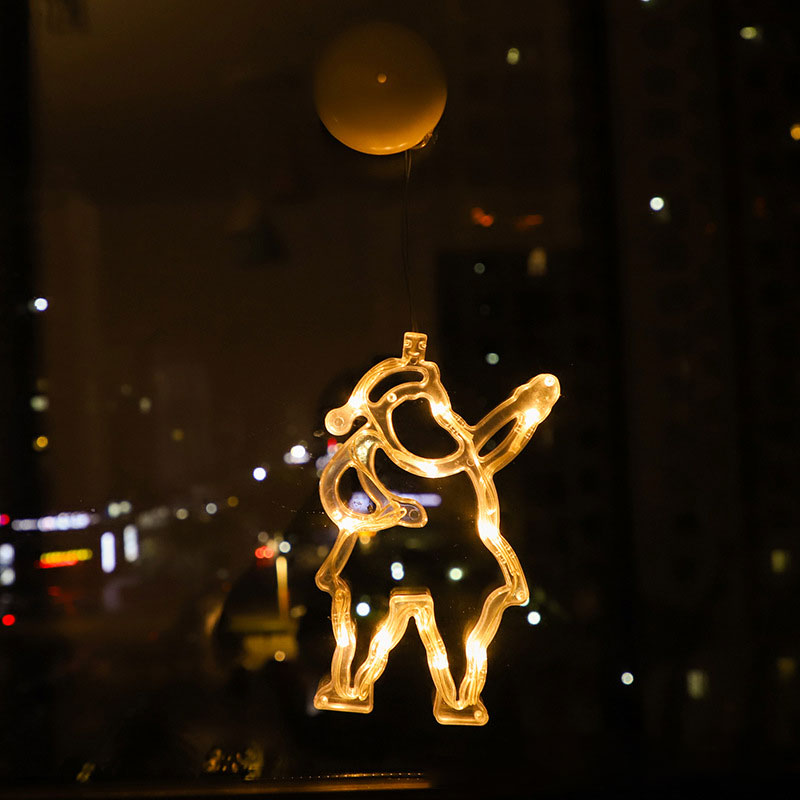 Christmas Atmosphere Decorative Lights LED Lights Christmas Sucker Lights Window Lights Window Scene Arrangement