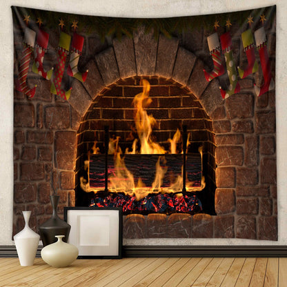 Christmas Tree Tapestry Room Decoration Wall Fabric Ins Hanging Fabric Home Bohemian Tapestry Christmas Tapestry