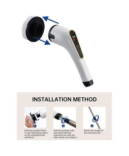 Seven-in-one Wireless Multi-function Cleaning Brush Long Handle Retractable Bathroom Toilet Floor Brush