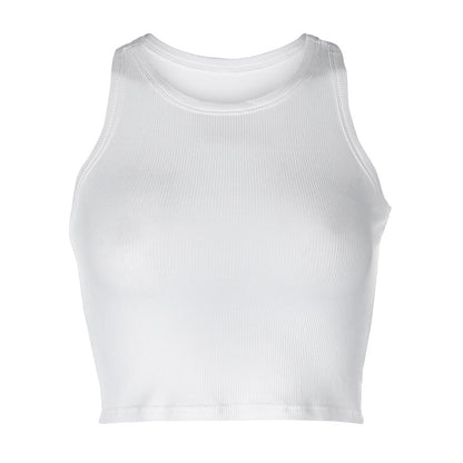 New Solid Color Elastic Self-Cultivation Sports And Leisure Vest Women's Outer Wear Bottom Wrap Chest Vest