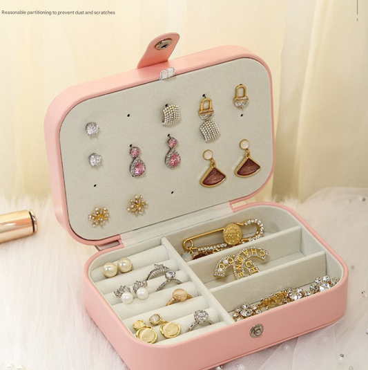 New Jewelry Box Jewelry Earrings Ring Necklace Jewelry Storage Box High-End Exquisite Portable Storage Box Wholesale