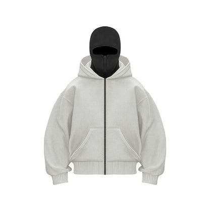 Hooded zipper pullover jacket