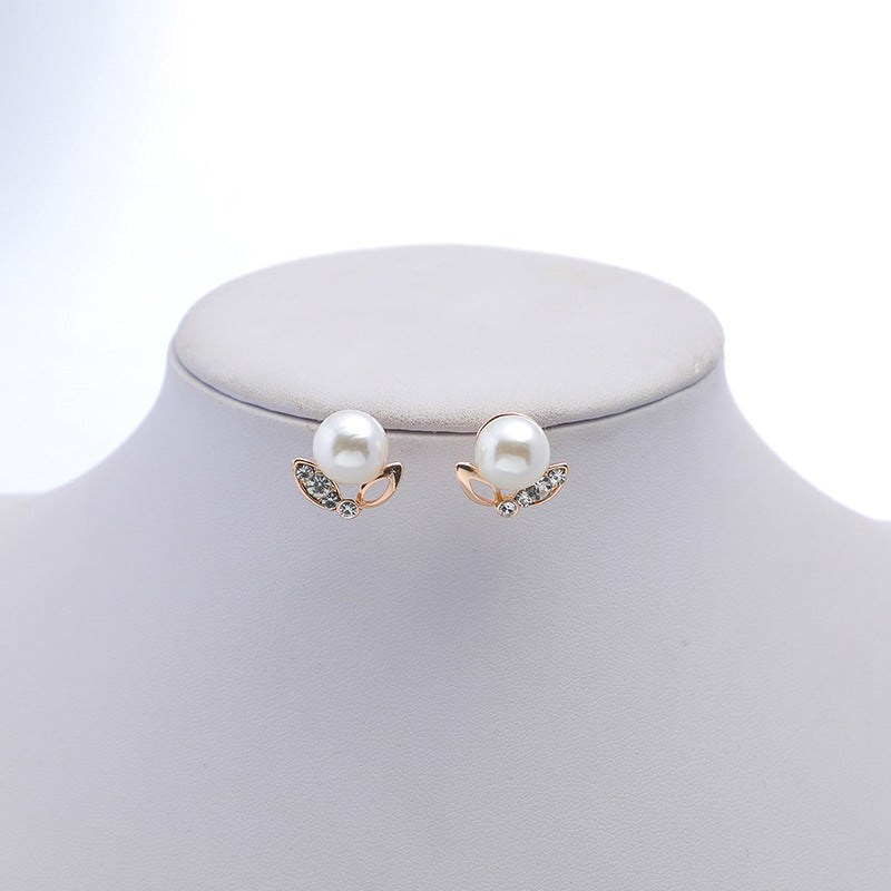 Necklace Earring Set Female Couple Birthday Valentine's Day Gift To Girlfriend Pearl Necklace Light Luxury Niche Clavicle Chain