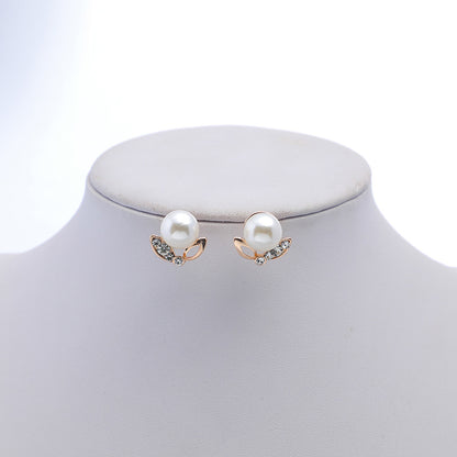 Necklace Earring Set Female Couple Birthday Valentine's Day Gift To Girlfriend Pearl Necklace Light Luxury Niche Clavicle Chain