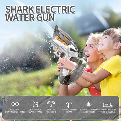Electric High-Pressure Mechanical Shark Water Gun Large Capacity Fully Automatic Continuous Firing Water Gun, Water Play Toy Gun