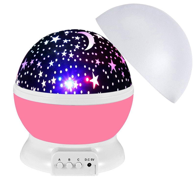 LED Projector Star Moon Night Light Sky Rotating Operated Nightlight Lamp For Children Kids Baby Bedroom Nursery  Christmas Gift