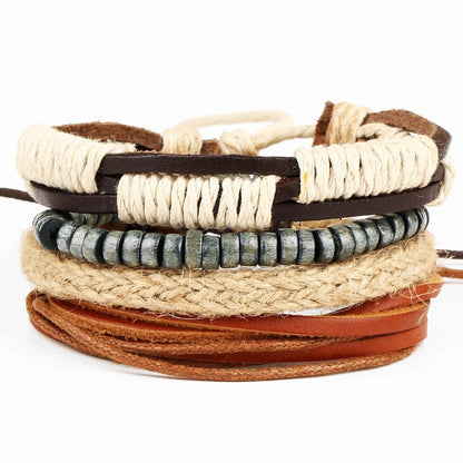Punk Leather Bracelet Lucky Spade Straight Flush Poker Handmade Charm Bracelet Men Friendship homme Jewelry
