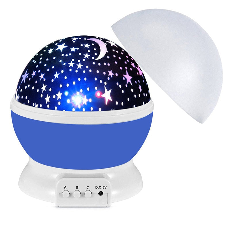 LED Projector Star Moon Night Light Sky Rotating Operated Nightlight Lamp For Children Kids Baby Bedroom Nursery  Christmas Gift