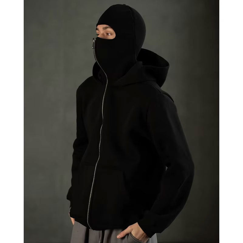 Hooded zipper pullover jacket