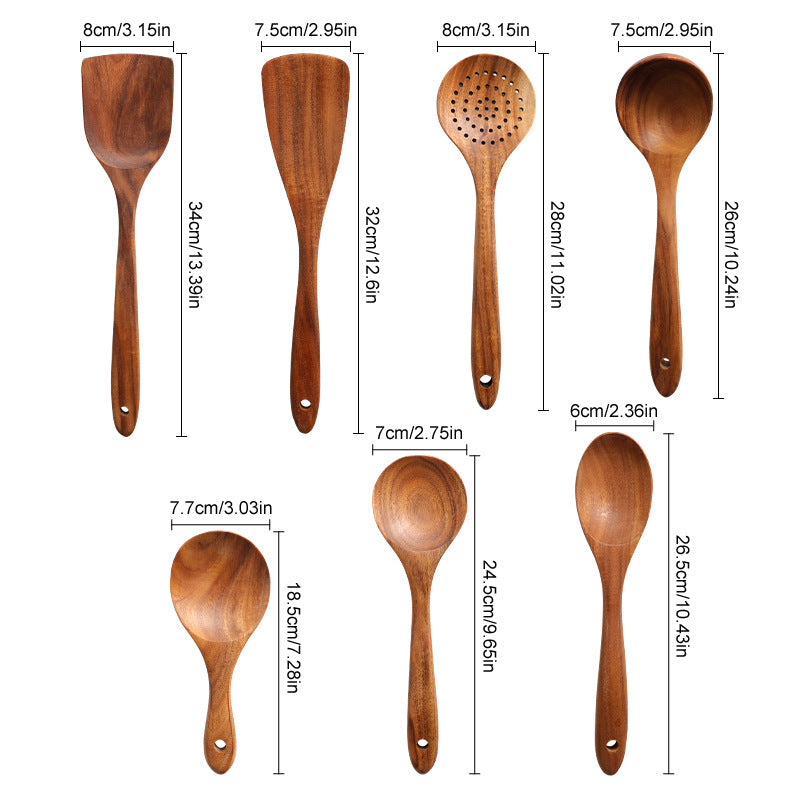 Wooden spatula and spoon