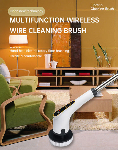 Seven-in-one Wireless Multi-function Cleaning Brush Long Handle Retractable Bathroom Toilet Floor Brush