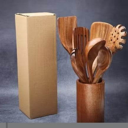 Wooden spatula and spoon