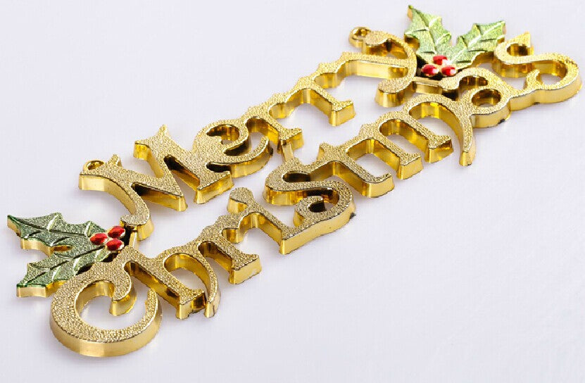 Christmas 14-60cm 3D English Decorative Plaque English Alphabet Plaque Christmas Tree Decorative Plaque Alphabet Pendant