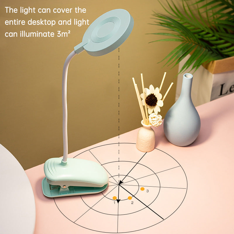Table Lamp Eye Protection Desk Rechargeable Plug-In Dual Purpose Clamp Table Lamp Dormitory Bedroom Learning LED Bedside