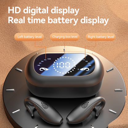 Dolphin M66 Ear Clip Earphones Huaqiangbei New Wireless Bone Conduction Bluetooth Earphones Digital Display Noise Reduction 5.4