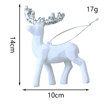 Christmas Deer Pendant Christmas Tree Decoration Sparkling Pink Plush Deer Ornament