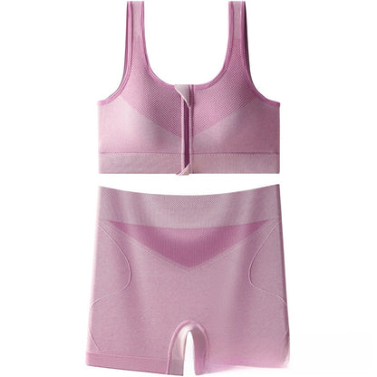 High-waisted and belt-cinching sports bra set
