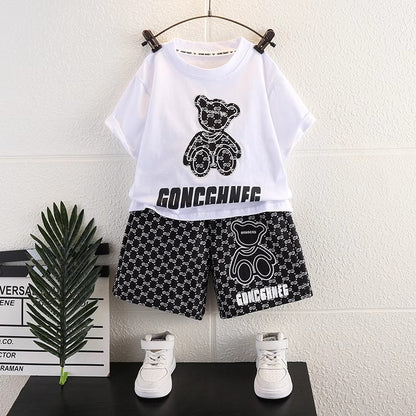 Summer Cotton short-sleeve top and shorts