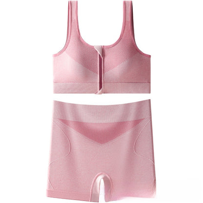 High-waisted and belt-cinching sports bra set