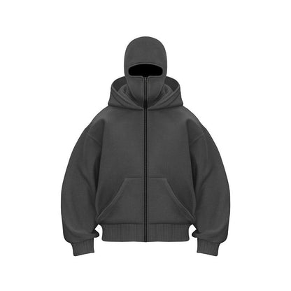 Hooded zipper pullover jacket